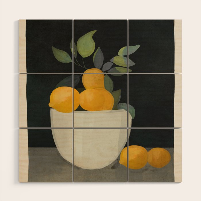 Bowl of Lemons Wood Wall Art Gallery Image 1