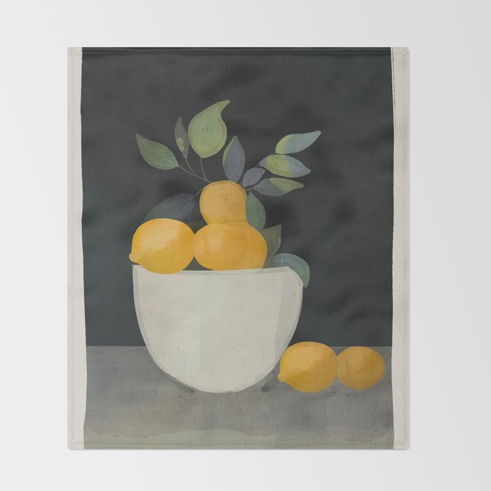 Bowl of Lemons Throw Blanket Gallery Image 2