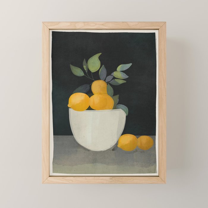 Bowl of Lemons Mini Art Print Gallery Image 1