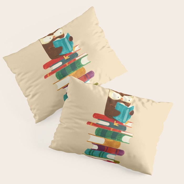 Owl Reading Rainbow Pillow Sham Gallery Image 1