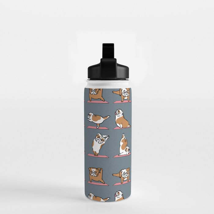 English Bulldog Yoga Water Bottle Gallery Image 2