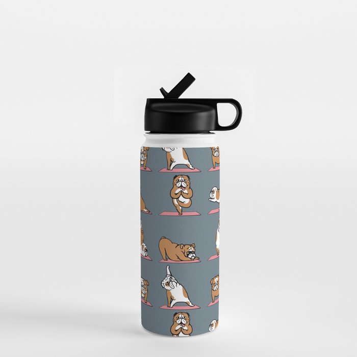 English Bulldog Yoga Water Bottle Gallery Image 1