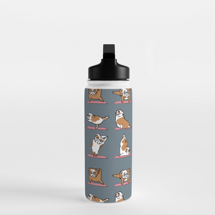 English Bulldog Yoga Water Bottle Gallery Image 3