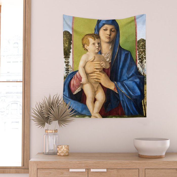 Giovanni Bellini "Madonna of the Small Trees (Madonna degli Alberetti)" Wall Tapestry Gallery Image 2