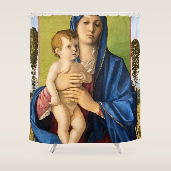 Giovanni Bellini "Madonna of the Small Trees (Madonna degli Alberetti)" Shower Curtain Gallery Image 1