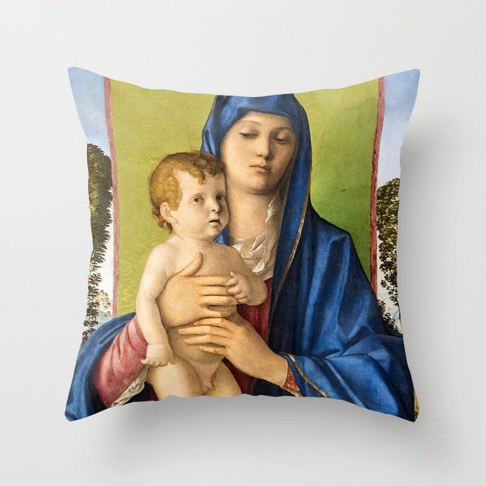 Giovanni Bellini "Madonna of the Small Trees (Madonna degli Alberetti)" Throw Pillow Gallery Image 6