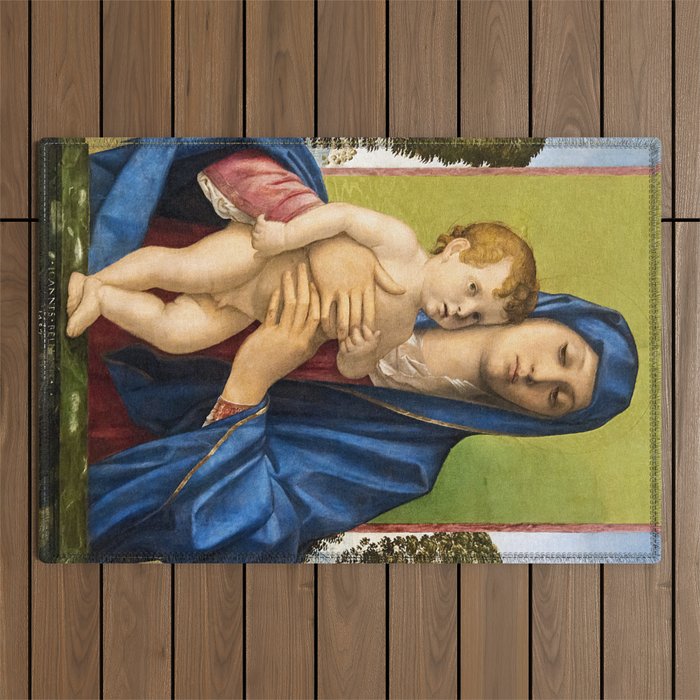 Giovanni Bellini "Madonna of the Small Trees (Madonna degli Alberetti)" Outdoor Rug Gallery Image 1