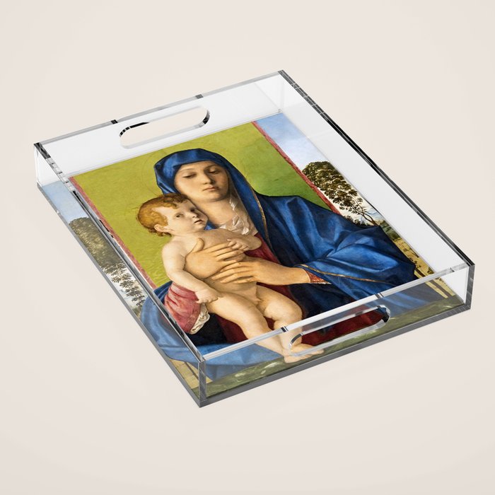 Giovanni Bellini "Madonna of the Small Trees (Madonna degli Alberetti)" Acrylic Tray Gallery Image 1