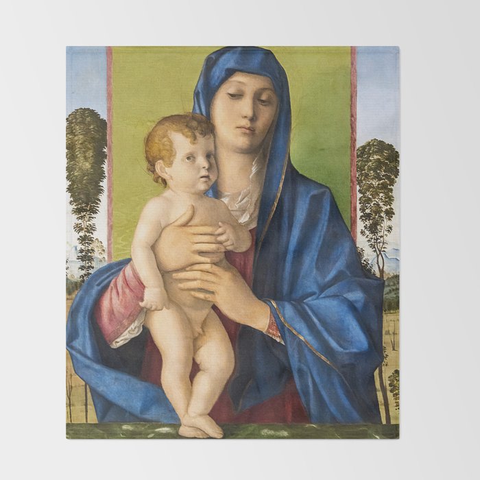 Giovanni Bellini "Madonna of the Small Trees (Madonna degli Alberetti)" Throw Blanket Gallery Image 2