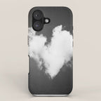 Black and White Heart Photography, Love Cloud in Sky, Dark Hearts iPhone Case Gallery Image 1