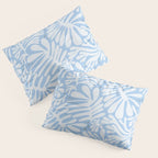 Matisse leaves pattern modern minimalistic light sky blue Pillow Sham Gallery Image 3