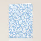 Matisse leaves pattern modern minimalistic light sky blue Stationery Card Gallery Image 2