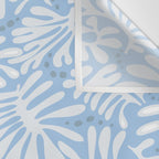 Matisse leaves pattern modern minimalistic light sky blue Wall Tapestry Gallery Image 3