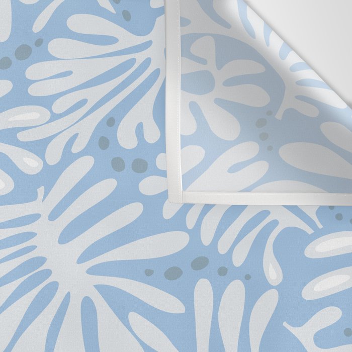Matisse leaves pattern modern minimalistic light sky blue Wall Tapestry Gallery Image 3