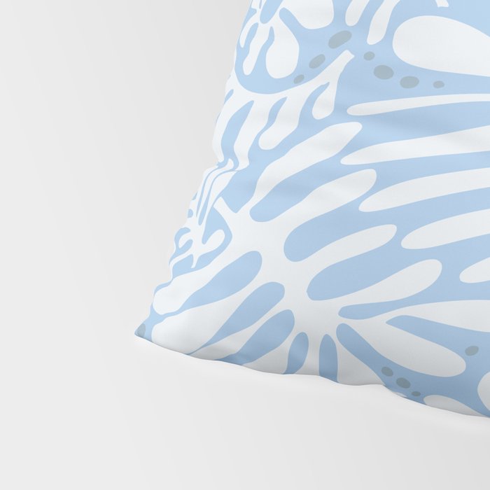 Matisse leaves pattern modern minimalistic light sky blue Pillow Sham Gallery Image 4