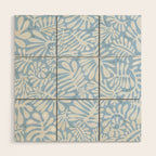 Matisse leaves pattern modern minimalistic light sky blue Wood Wall Art Gallery Image 1