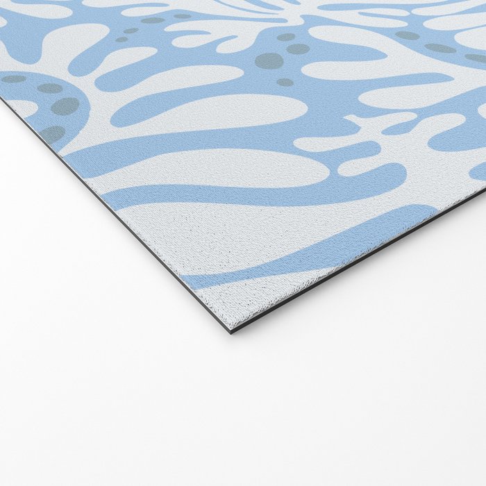 Matisse leaves pattern modern minimalistic light sky blue Welcome Mat Gallery Image 2