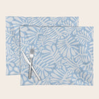 Matisse leaves pattern modern minimalistic light sky blue Placemat Gallery Image 1