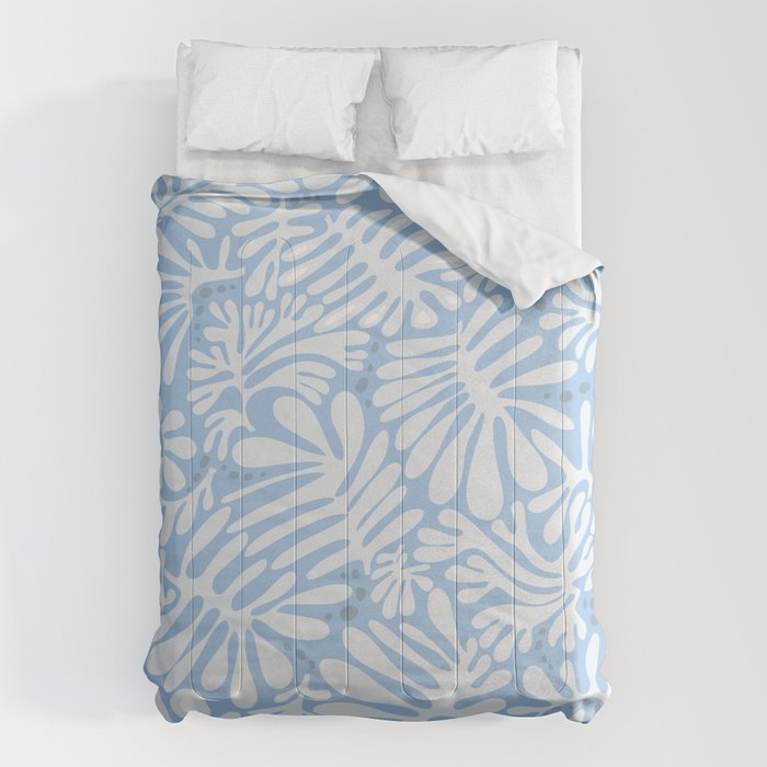 Matisse leaves pattern modern minimalistic light sky blue Comforter Gallery Image 1