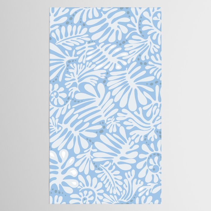 Matisse leaves pattern modern minimalistic light sky blue Tablecloth Gallery Image 2