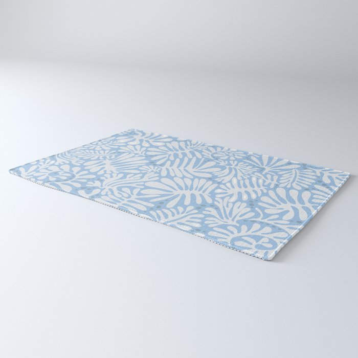 Matisse leaves pattern modern minimalistic light sky blue Rug Gallery Image 3
