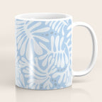 Matisse leaves pattern modern minimalistic light sky blue Coffee Mug Gallery Image 1