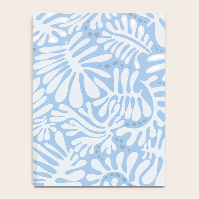 Matisse leaves pattern modern minimalistic light sky blue Notebook Gallery Image 4