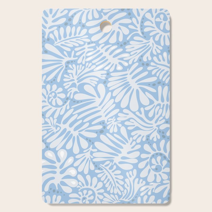 Matisse leaves pattern modern minimalistic light sky blue Cutting Board Gallery Image 1