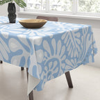 Matisse leaves pattern modern minimalistic light sky blue Tablecloth Gallery Image 3