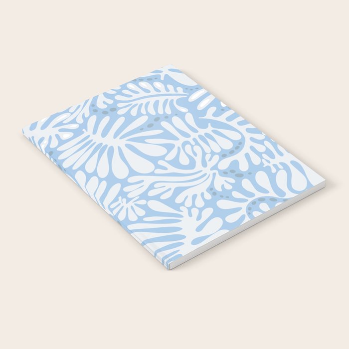 Matisse leaves pattern modern minimalistic light sky blue Notebook Gallery Image 2