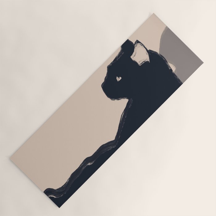 Minimal Abstract Art Black Cat Yoga Mat Gallery Image 1