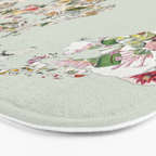 Vintage Botanical World Green Bath Mat Gallery Image 3