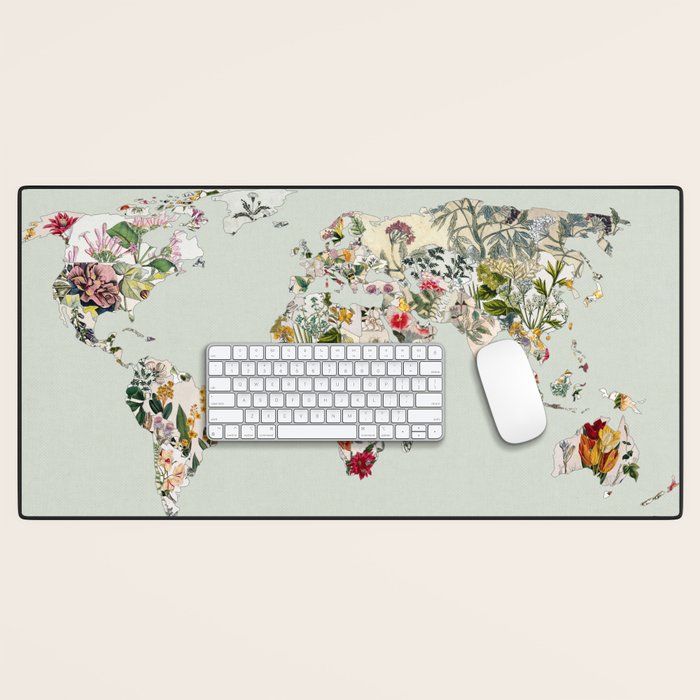 Vintage Botanical World Green Desk Mat Gallery Image 1