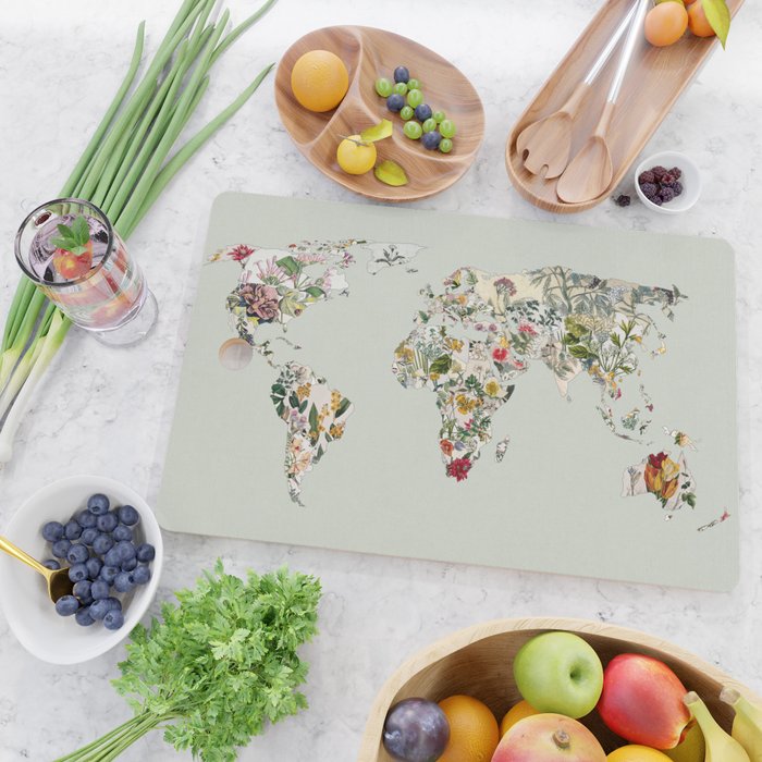 Vintage Botanical World Green Cutting Board Gallery Image 2
