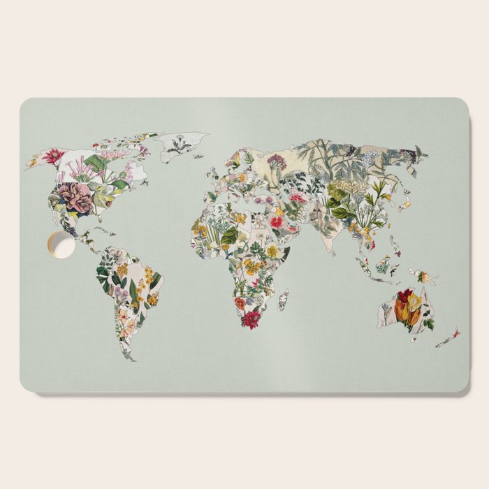 Vintage Botanical World Green Cutting Board Gallery Image 1