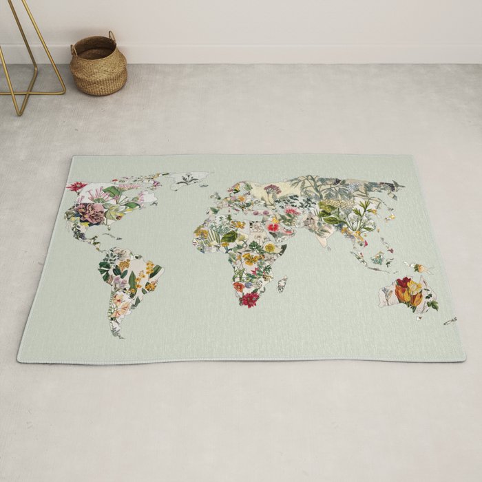 Vintage Botanical World Green Rug Gallery Image 2