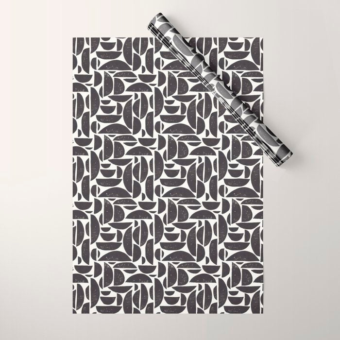 Abstract Linocut Pattern #3 Wrapping Paper Gallery Image 1