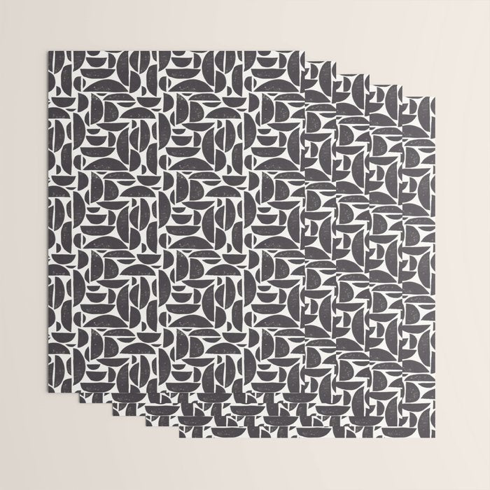Abstract Linocut Pattern #3 Wrapping Paper Gallery Image 3
