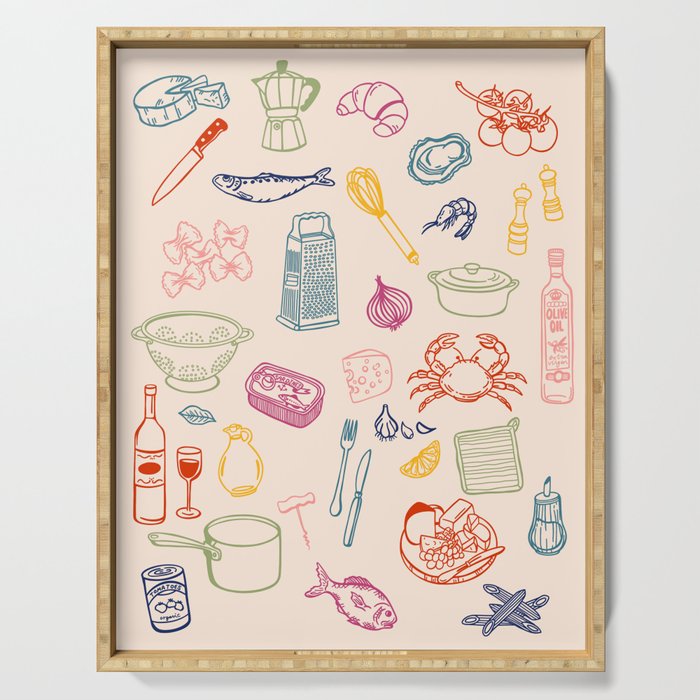 Kitchen Ingredient Art Print Serving Tray Gallery Image 1