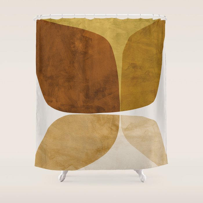 Gold Flower Shower Curtain Gallery Image 1