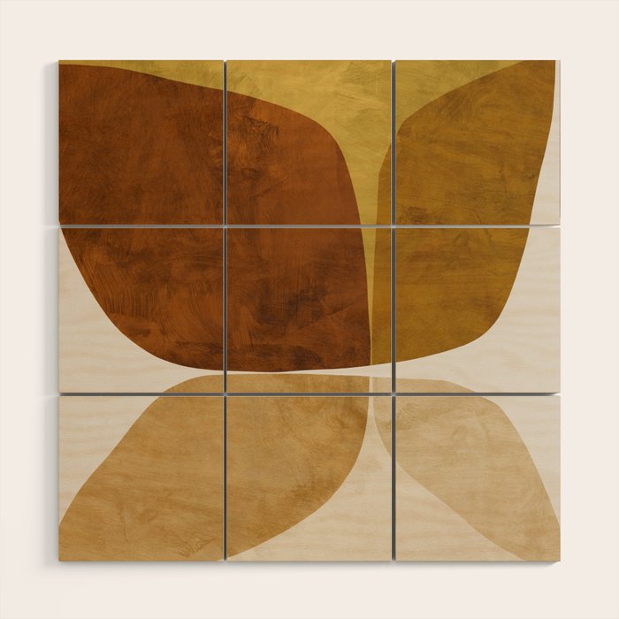 Gold Flower Wood Wall Art Gallery Image 1