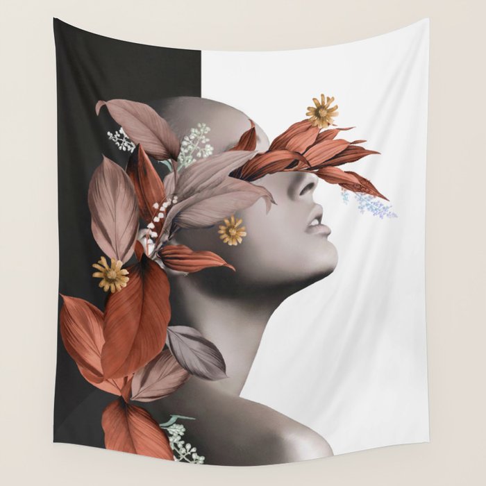 Floral Portrait 10 Wall Tapestry Gallery Image 1