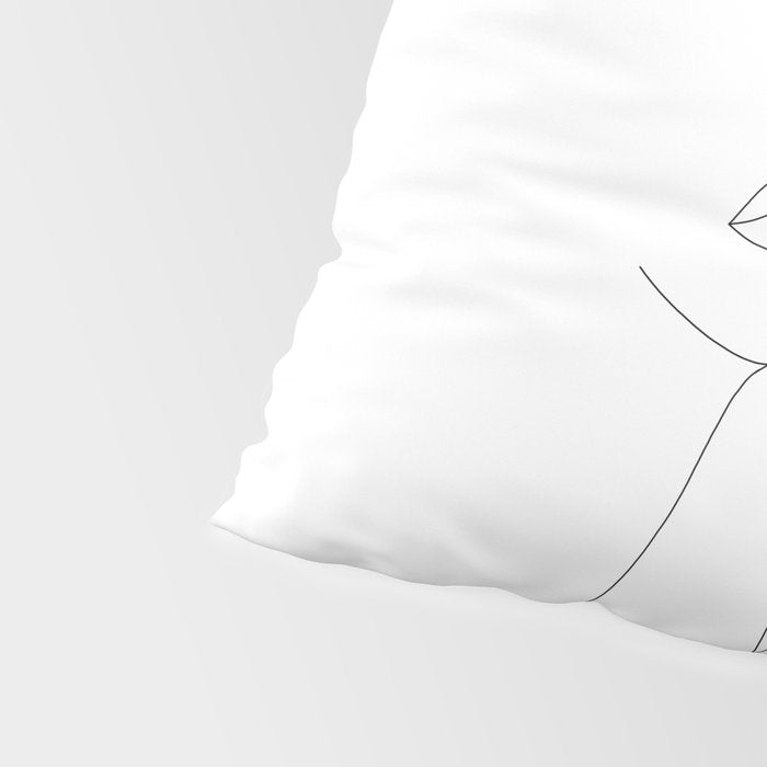 Minimalist face illustration - Fleur Pillow Sham Gallery Image 4