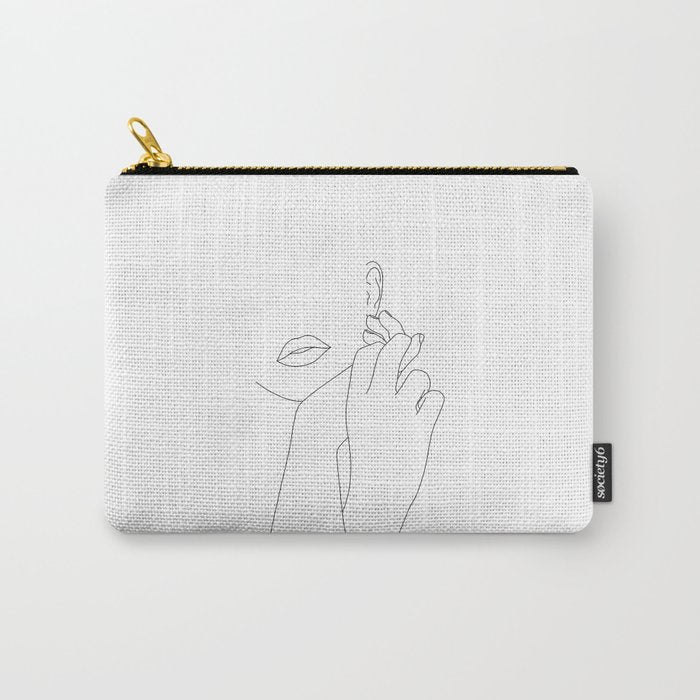 Minimalist face illustration - Fleur Carry All Pouch Gallery Image 1