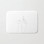 Minimalist face illustration - Fleur Bath Mat Gallery Image 1