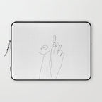 Minimalist face illustration - Fleur Laptop Sleeve Gallery Image 1