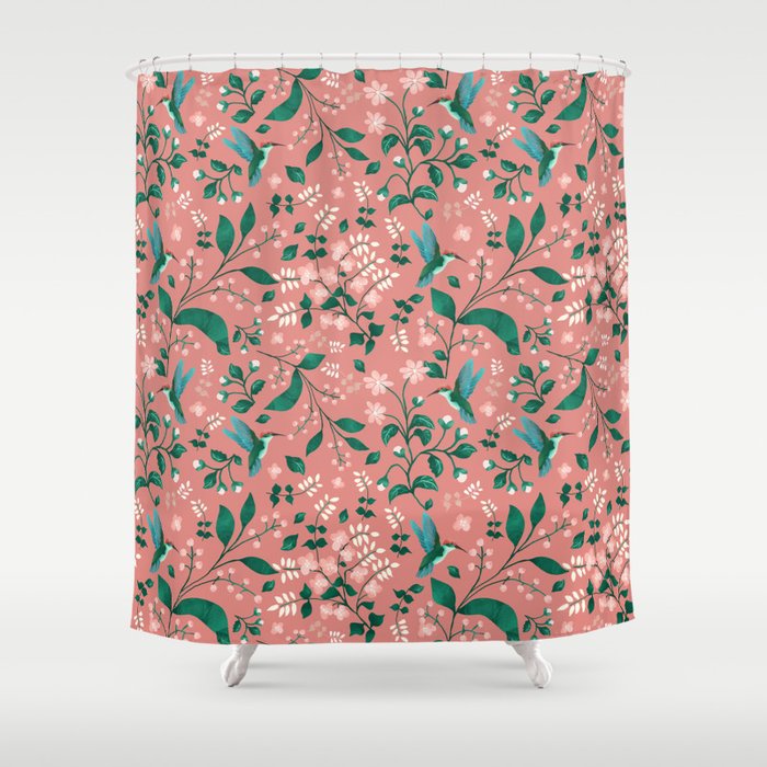 Hummingbird Garden III Shower Curtain Gallery Image 1