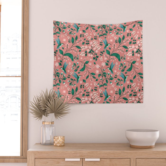 Hummingbird Garden III Wall Tapestry Gallery Image 2