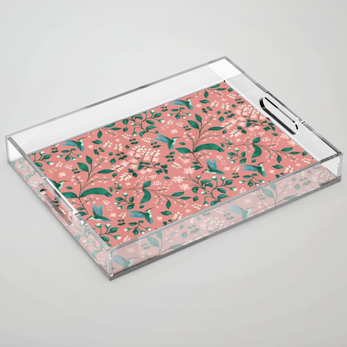 Hummingbird Garden III Acrylic Tray Gallery Image 1
