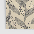 Mid Century Modern Botanical Pattern in Charcoal Gray and Beige Poster Gallery Image 3